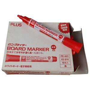 Plus Board Marker PE-601 Red Bullet Tip Whiteboard Electronic Board 10pk Lot of